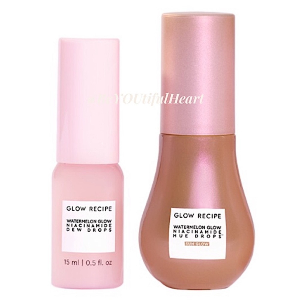 Glow Recipe Watermelon Glow Mini Niacinamide Dew and Hue Drop Duo, 2 x 15 ml